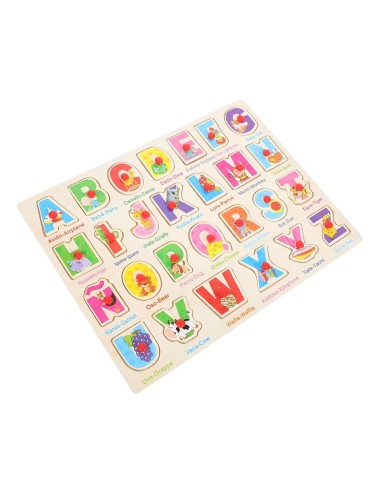 Tablero De Madera De Encastre Figura Lenguaje Multicolor