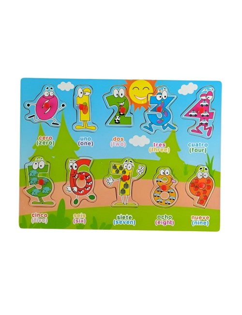 Tablero De Madera De Encastre Figura Lenguaje Multicolor