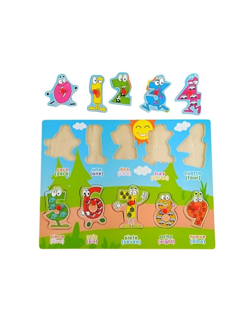 Tablero De Madera De Encastre Figura Lenguaje Multicolor