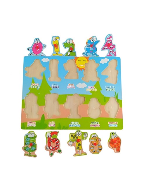 Tablero De Madera De Encastre Figura Lenguaje Multicolor