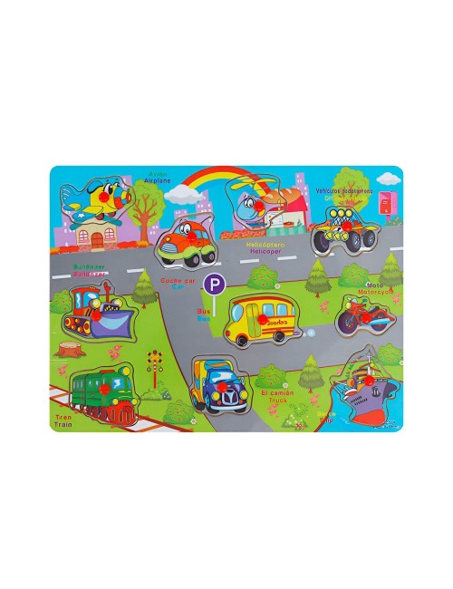 Tablero De Madera De Encastre Figura Lenguaje Multicolor