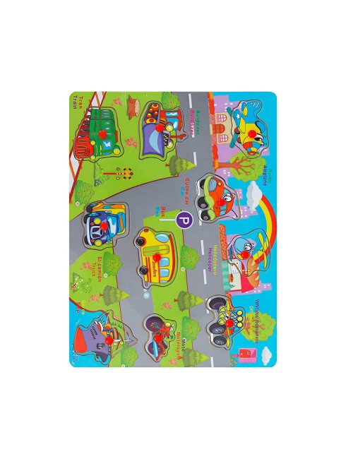 Tablero De Madera De Encastre Figura Lenguaje Multicolor