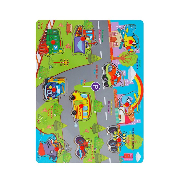 Tablero De Madera De Encastre Figura Lenguaje Multicolor