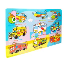 Tablero De Madera De Encastre Figura Lenguaje Multicolor