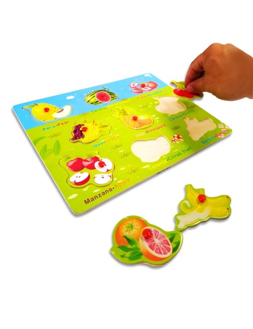 Tablero De Madera De Encastre Figura Lenguaje Multicolor