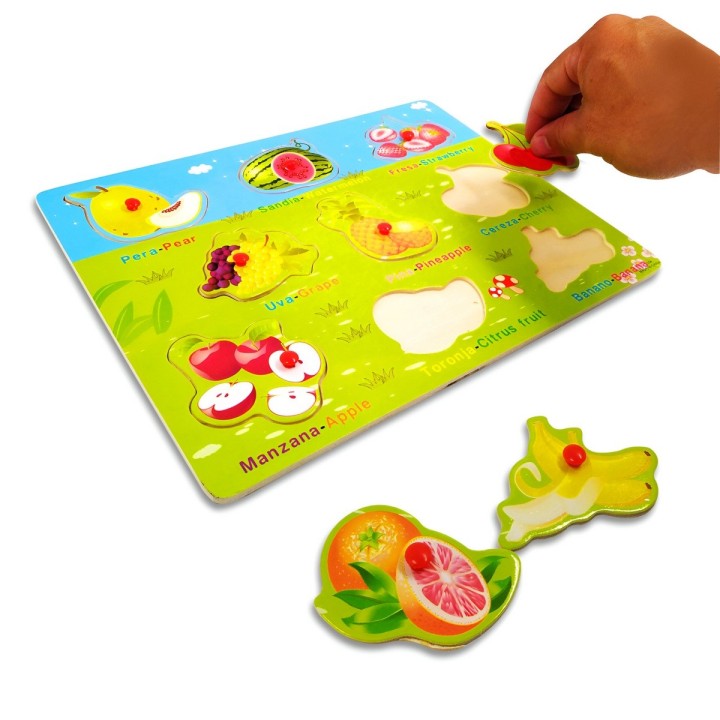 Tablero De Madera De Encastre Figura Lenguaje Multicolor