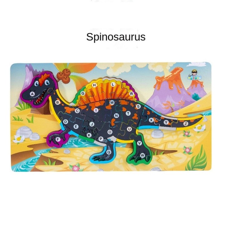 Rompecabezas Dinosaurio Aprendizaje Abecedario Didactico