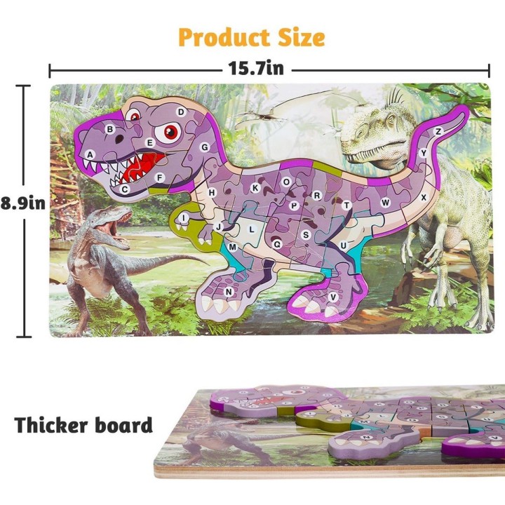Rompecabezas Dinosaurio Aprendizaje Abecedario Didactico