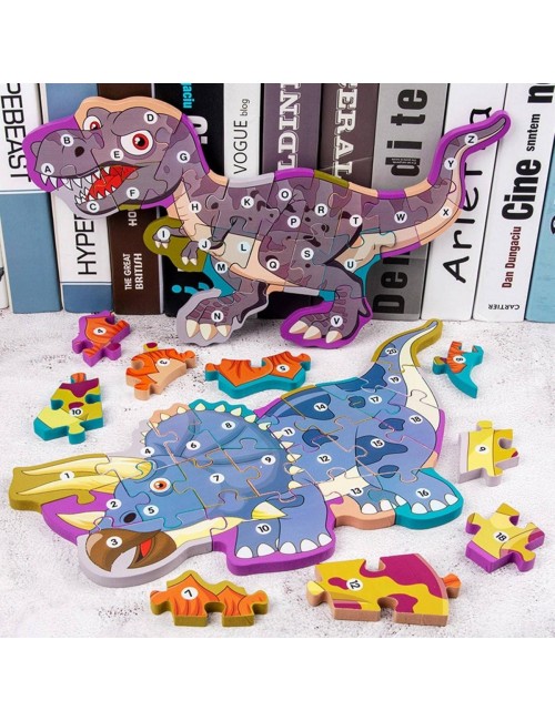 Rompecabezas Dinosaurio Aprendizaje Abecedario Didactico