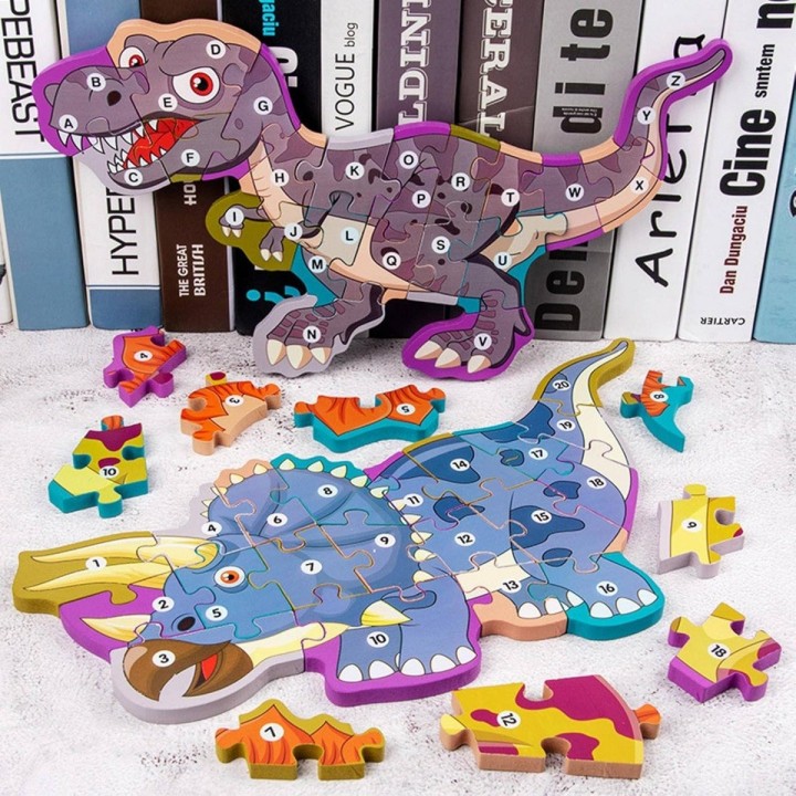 Rompecabezas Dinosaurio Aprendizaje Abecedario Didactico
