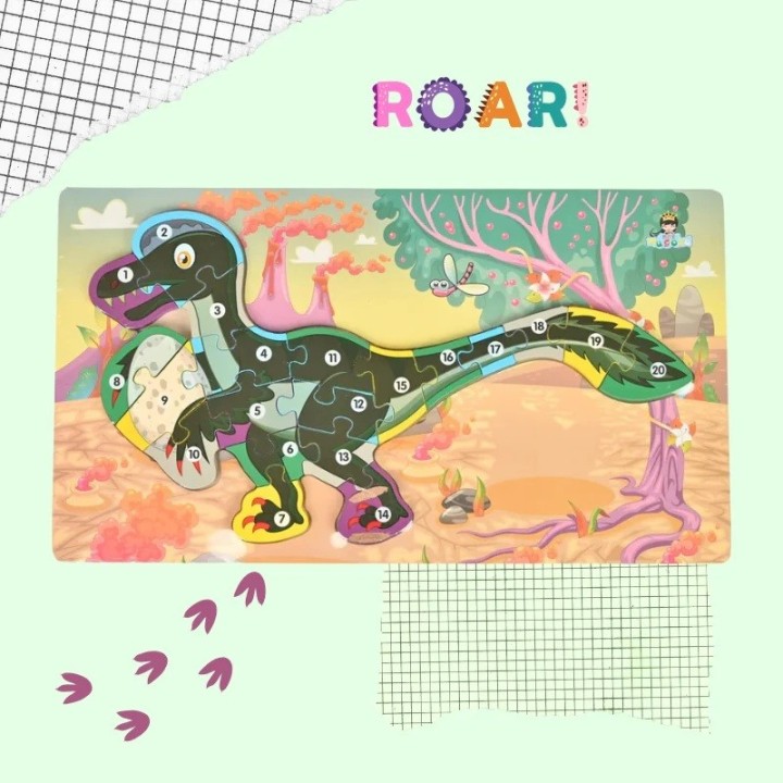 Rompecabezas Dinosaurio Aprendizaje Abecedario Didactico