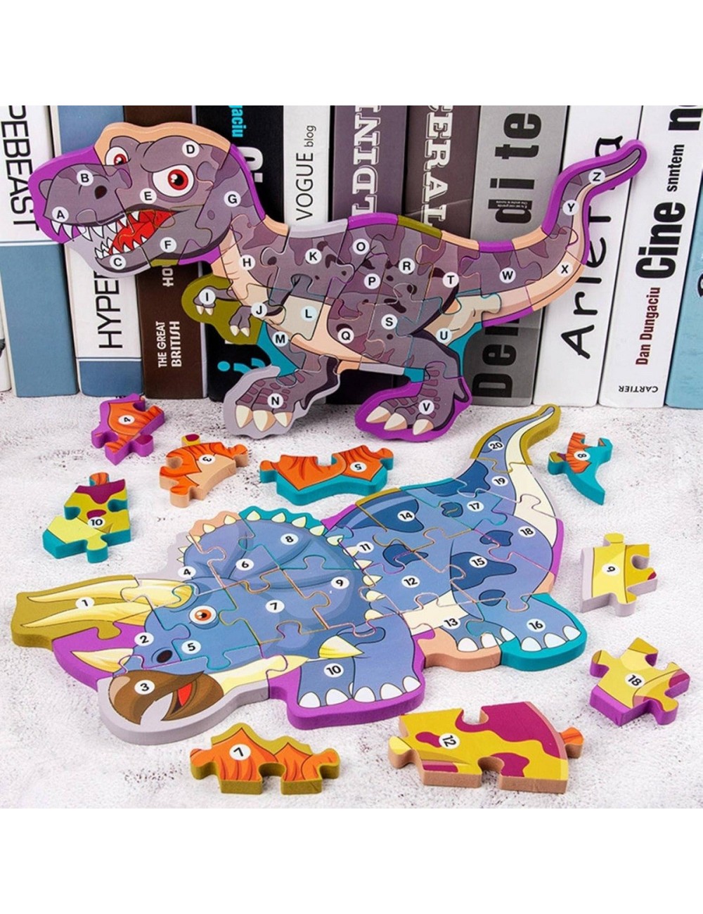 Rompecabezas Dinosaurio Aprendizaje Abecedario Didactico