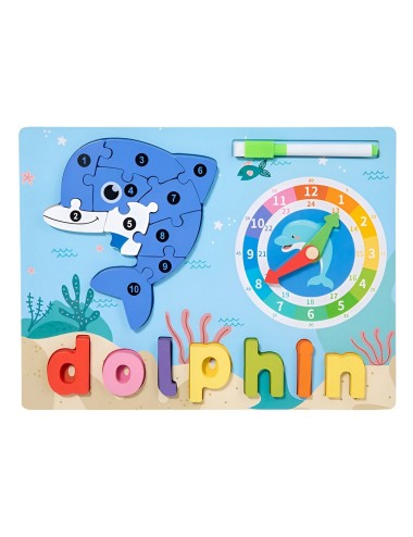 Rompecabezas Figura De Animal 2 En 1 Tablero Didactico Niños
