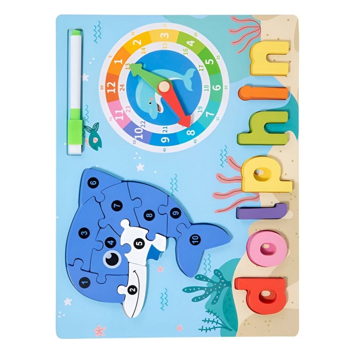 Rompecabezas Figura De Animal 2 En 1 Tablero Didactico Niños