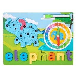 Rompecabezas Figura De Animal 2 En 1 Tablero Didactico Niños