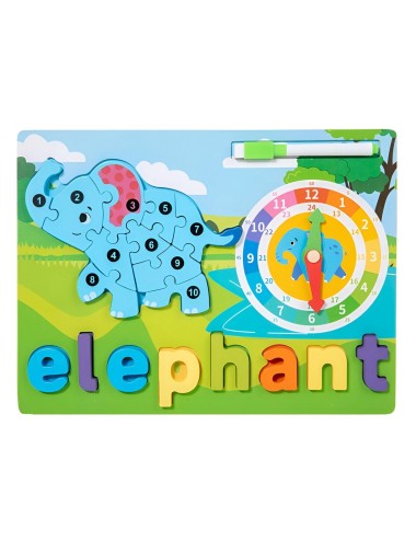 Rompecabezas Figura De Animal 2 En 1 Tablero Didactico Niños
