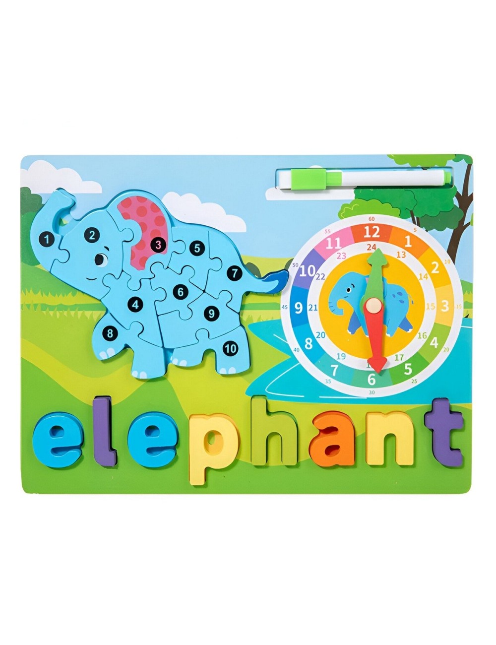 Rompecabezas Figura De Animal 2 En 1 Tablero Didactico Niños