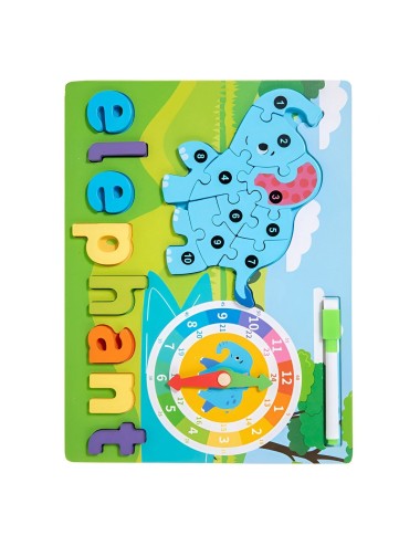 Rompecabezas Figura De Animal 2 En 1 Tablero Didactico Niños