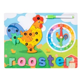 Rompecabezas Figura De Animal 2 En 1 Tablero Didactico Niños