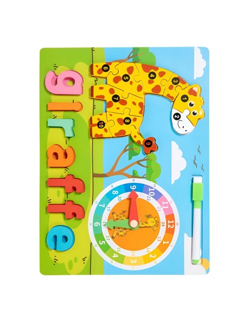 Rompecabezas Figura De Animal 2 En 1 Tablero Didactico Niños