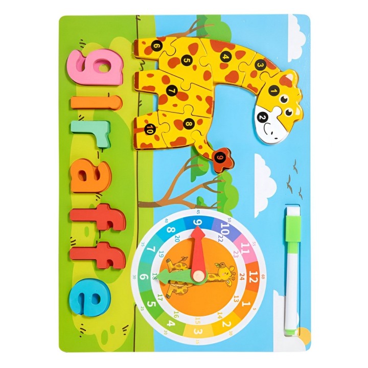 Rompecabezas Figura De Animal 2 En 1 Tablero Didactico Niños