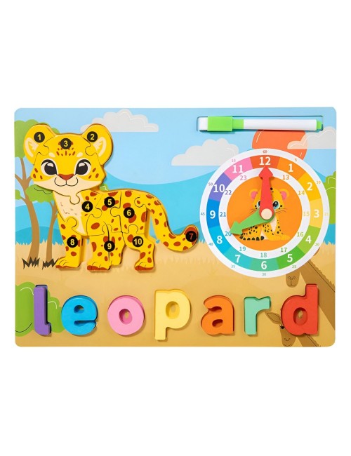 Rompecabezas Figura De Animal 2 En 1 Tablero Didactico Niños