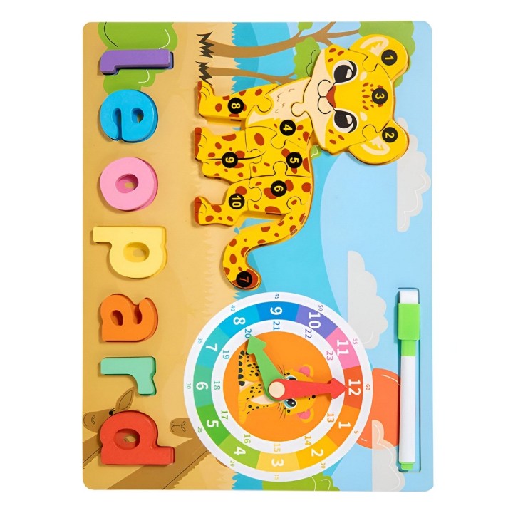 Rompecabezas Figura De Animal 2 En 1 Tablero Didactico Niños