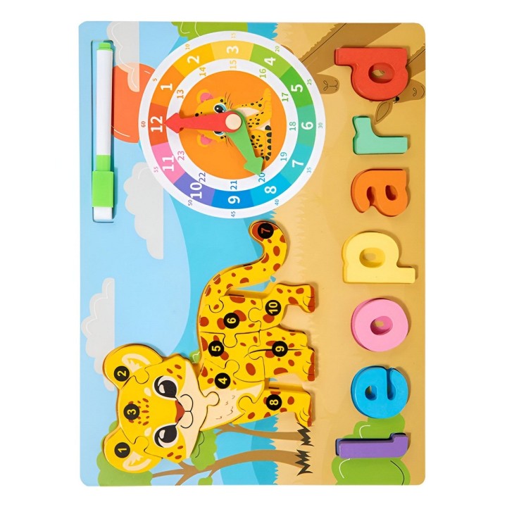 Rompecabezas Figura De Animal 2 En 1 Tablero Didactico Niños