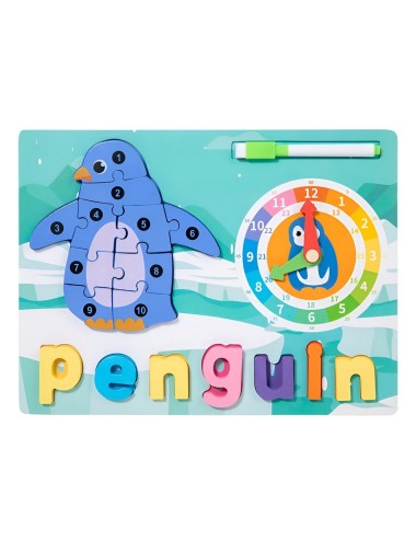 Rompecabezas Figura De Animal 2 En 1 Tablero Didactico Niños