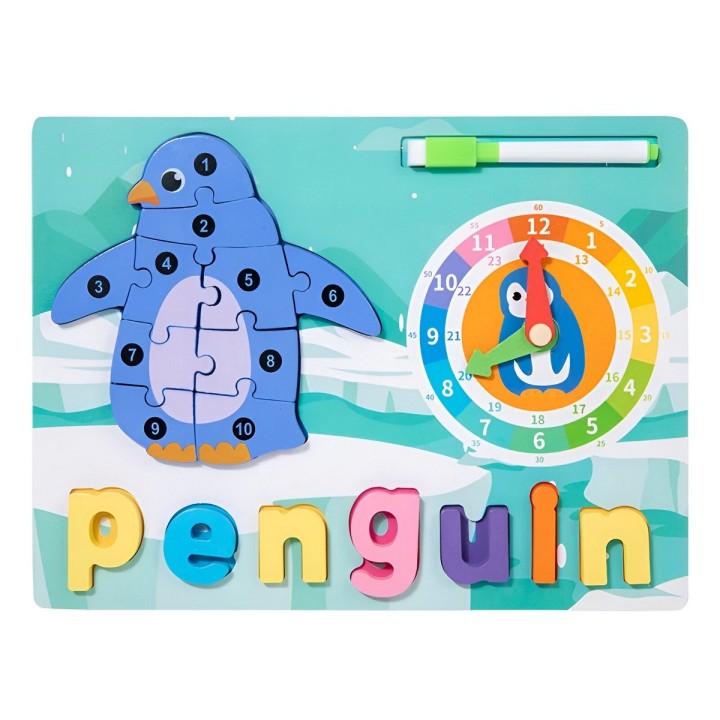 Rompecabezas Figura De Animal 2 En 1 Tablero Didactico Niños