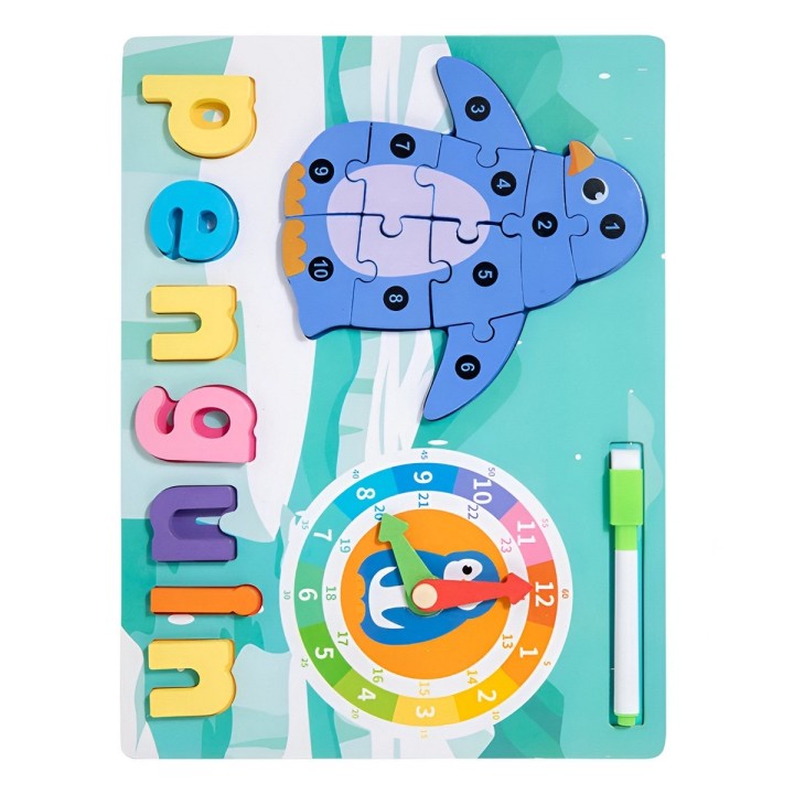 Rompecabezas Figura De Animal 2 En 1 Tablero Didactico Niños