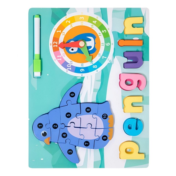 Rompecabezas Figura De Animal 2 En 1 Tablero Didactico Niños
