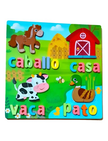 Juego De Mesa Rompecabeza Puzzle Figura Con Letra Multicolor