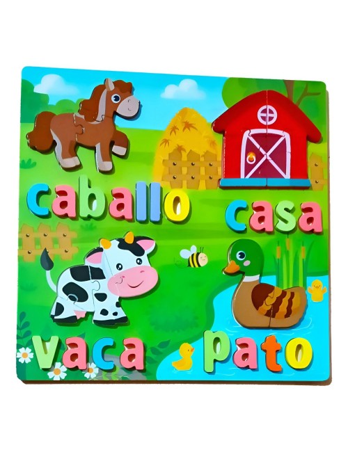 Juego De Mesa Rompecabeza Puzzle Figura Con Letra Multicolor