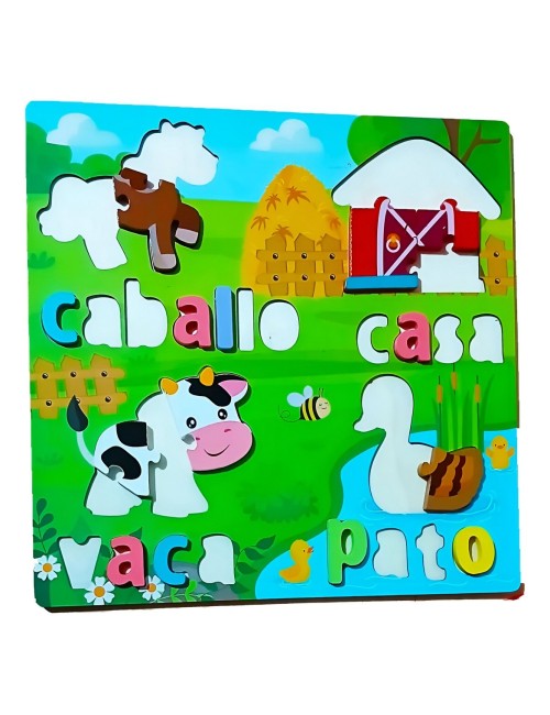 Juego De Mesa Rompecabeza Puzzle Figura Con Letra Multicolor