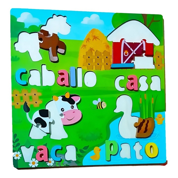 Juego De Mesa Rompecabeza Puzzle Figura Con Letra Multicolor
