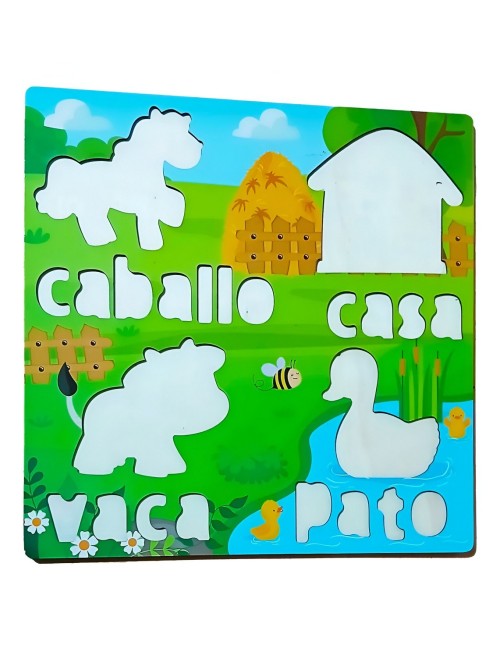 Juego De Mesa Rompecabeza Puzzle Figura Con Letra Multicolor