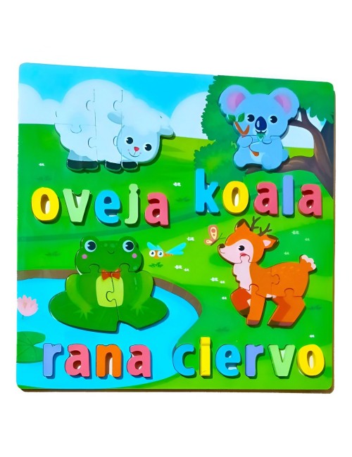 Juego De Mesa Rompecabeza Puzzle Figura Con Letra Multicolor