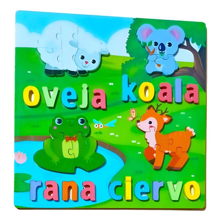 Juego De Mesa Rompecabeza Puzzle Figura Con Letra Multicolor