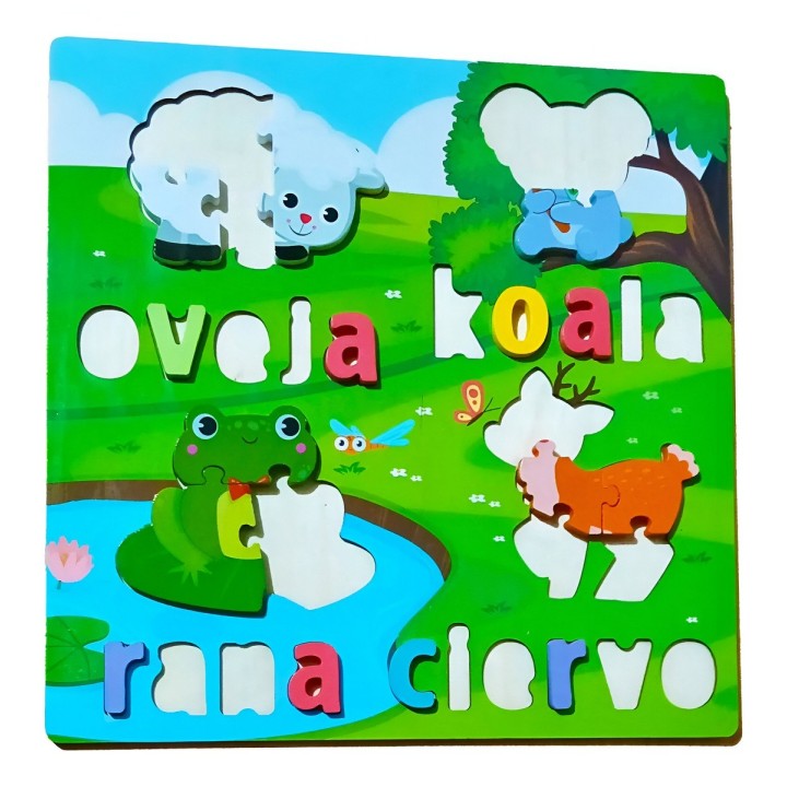 Juego De Mesa Rompecabeza Puzzle Figura Con Letra Multicolor
