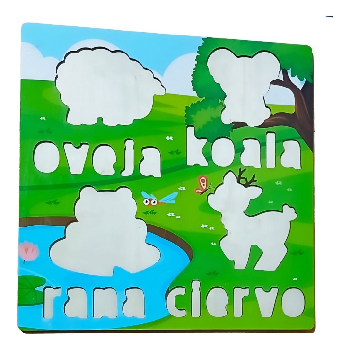 Juego De Mesa Rompecabeza Puzzle Figura Con Letra Multicolor