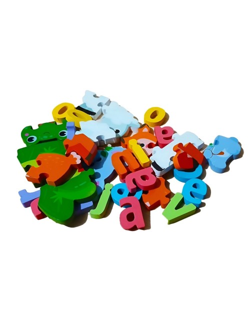 Juego De Mesa Rompecabeza Puzzle Figura Con Letra Multicolor