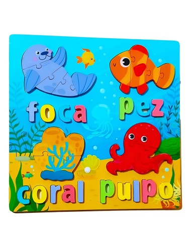 Juego De Mesa Rompecabeza Puzzle Figura Con Letra Multicolor