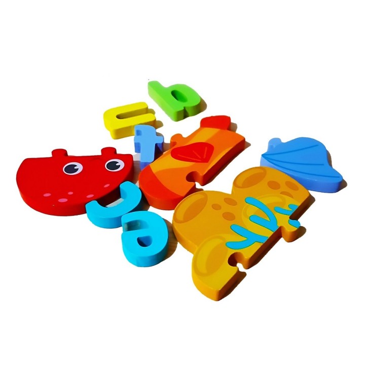 Juego De Mesa Rompecabeza Puzzle Figura Con Letra Multicolor