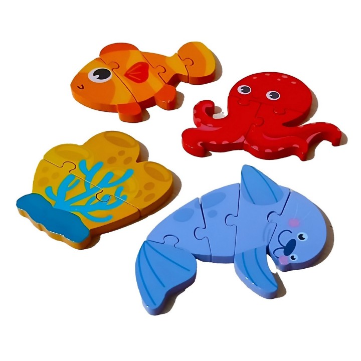 Juego De Mesa Rompecabeza Puzzle Figura Con Letra Multicolor
