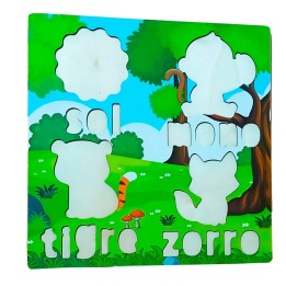 Juego De Mesa Rompecabeza Puzzle Figura Con Letra Multicolor