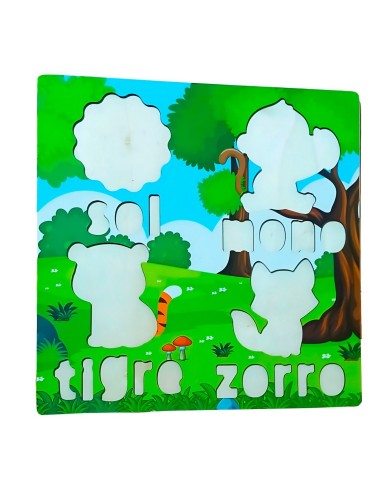 Juego De Mesa Rompecabeza Puzzle Figura Con Letra Multicolor