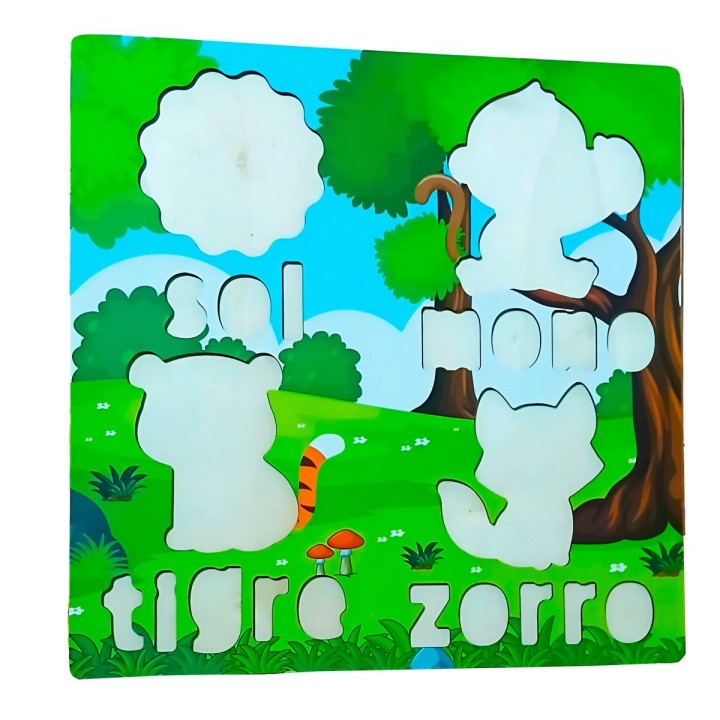 Juego De Mesa Rompecabeza Puzzle Figura Con Letra Multicolor