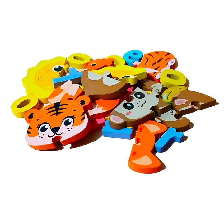 Juego De Mesa Rompecabeza Puzzle Figura Con Letra Multicolor