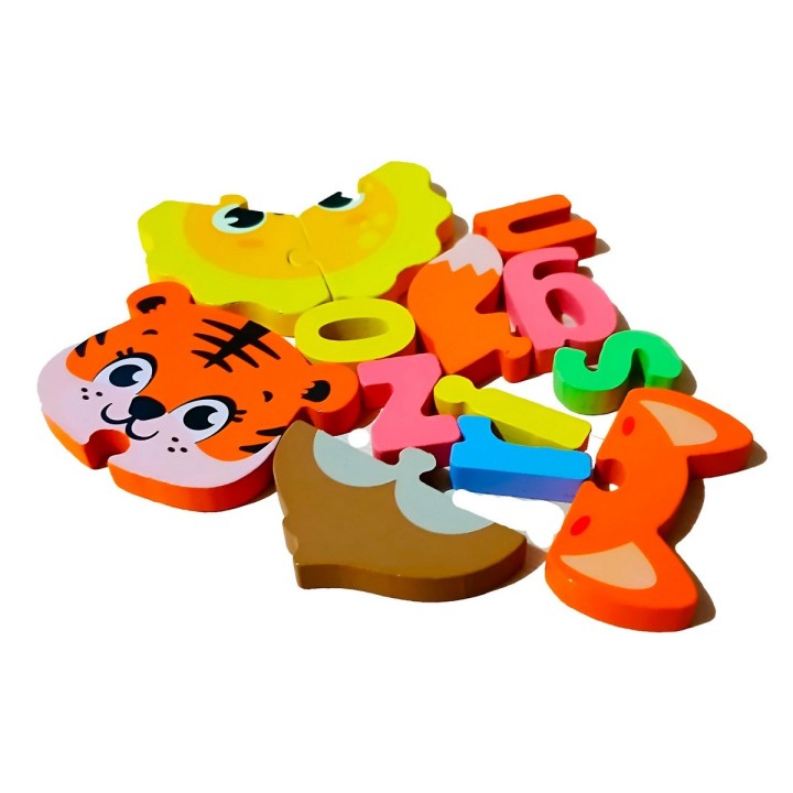 Juego De Mesa Rompecabeza Puzzle Figura Con Letra Multicolor